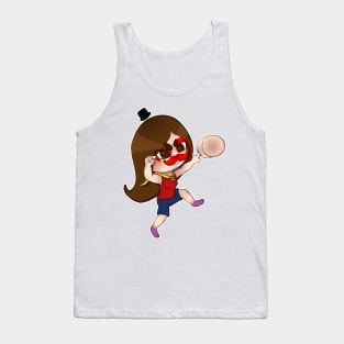 Super Booper Lady Ketchup Stache - Strikes Again!!! Tank Top